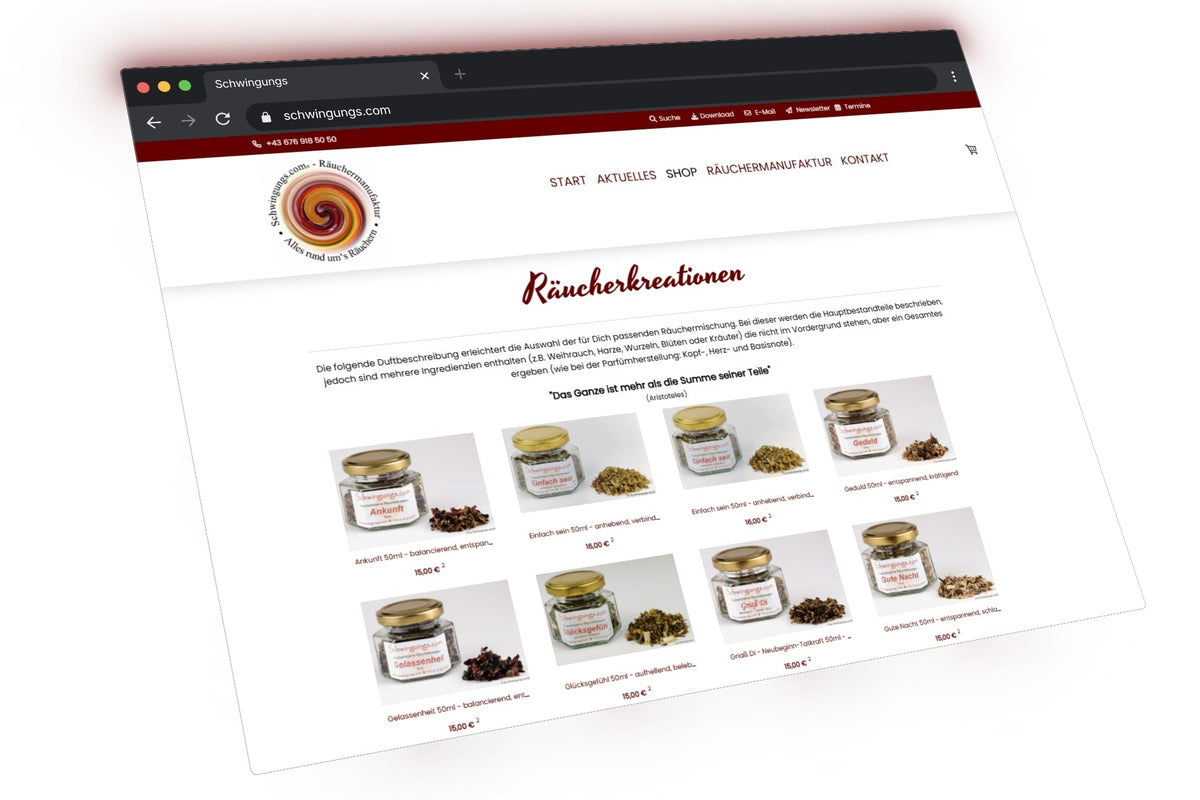 Schwingungs.com – eine Räuchermanufaktur wird zum umfassenden Jimdo-Onlineshop
