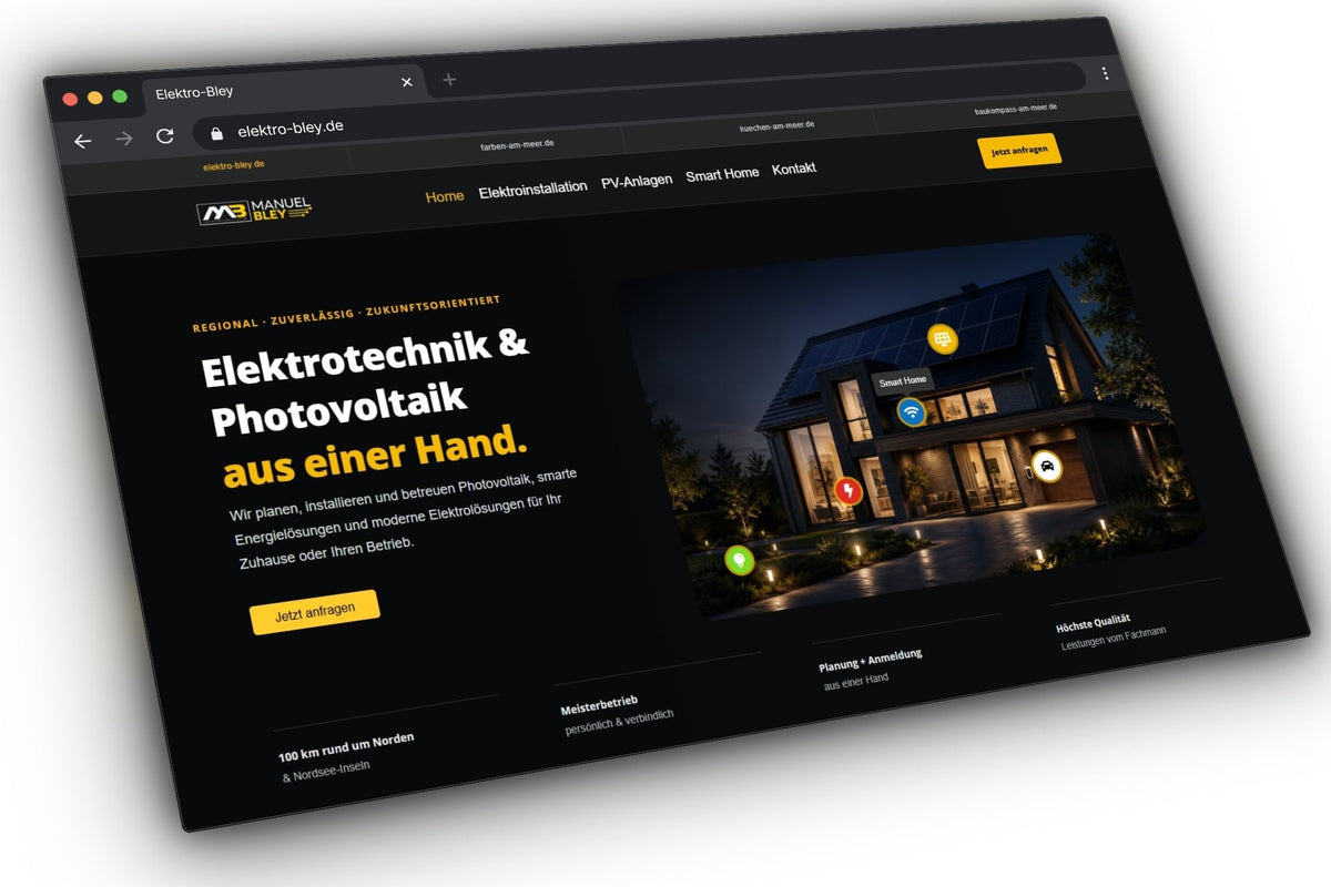 Elektro Bley – moderner WordPress-Auftritt mit Kontakttools